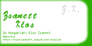 zsanett klos business card